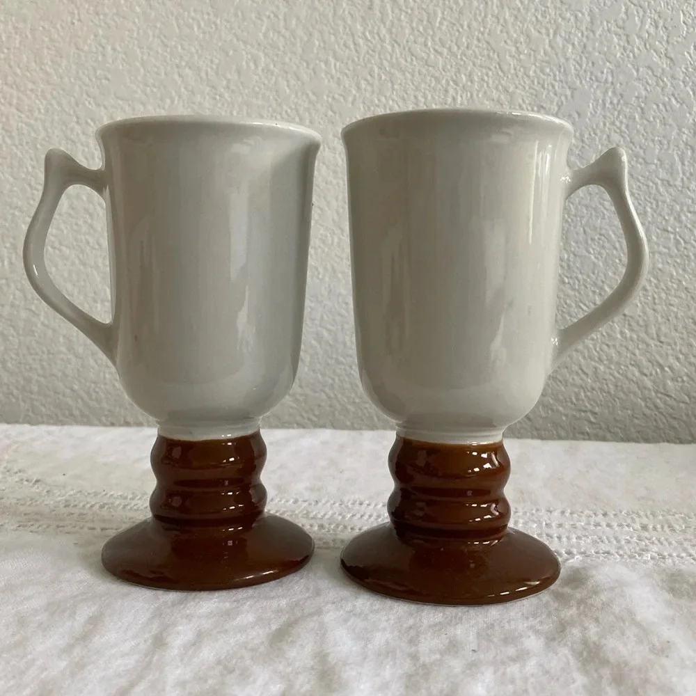 Vintage 1970's 3 Ceramic Irish Coffee Mugs Made in the USA by HALL 1273